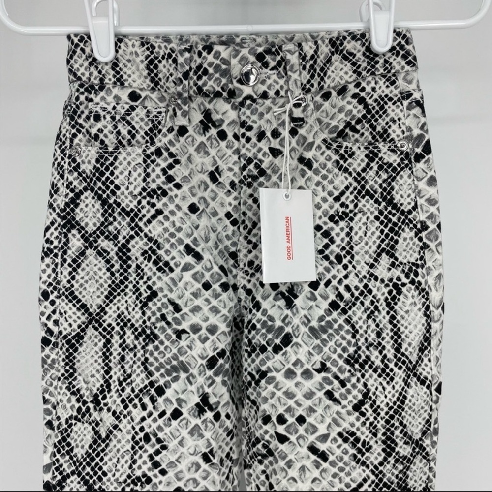 GOOD AMERICAN NWT GOOD WAIST HIGH RISE SKINNY JEANS SNAKE004 PRINT 0 - Picture 6 of 9